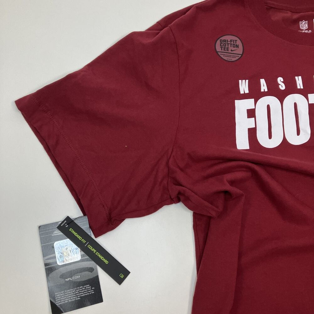 Washington Football Redskins NFL Nike Tee T Shirt Mens L Burgundy Short Sleeve - Picture 6 of 7